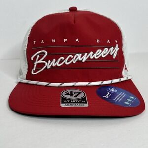 Tampa Bay Buccaneers Downburst Relaxed Hitch Trucker Rope SnapBack **NEW**